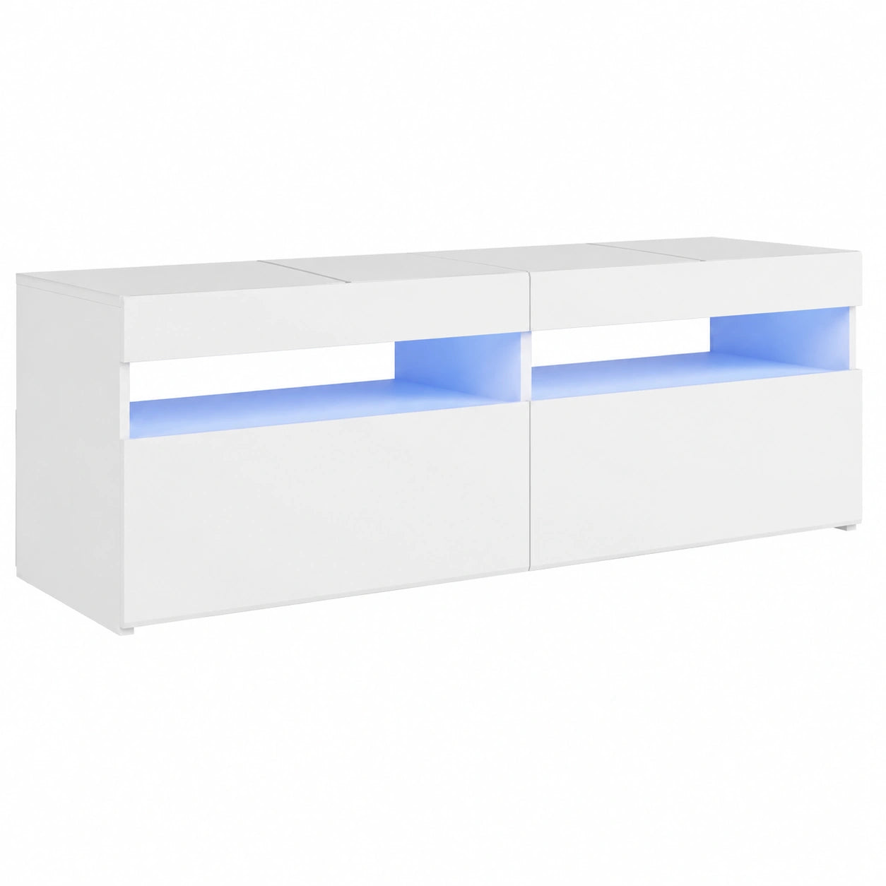 Mueble de TV con LED, Armario y Estante Blanco para Sala de Estar 120x35x40 cm