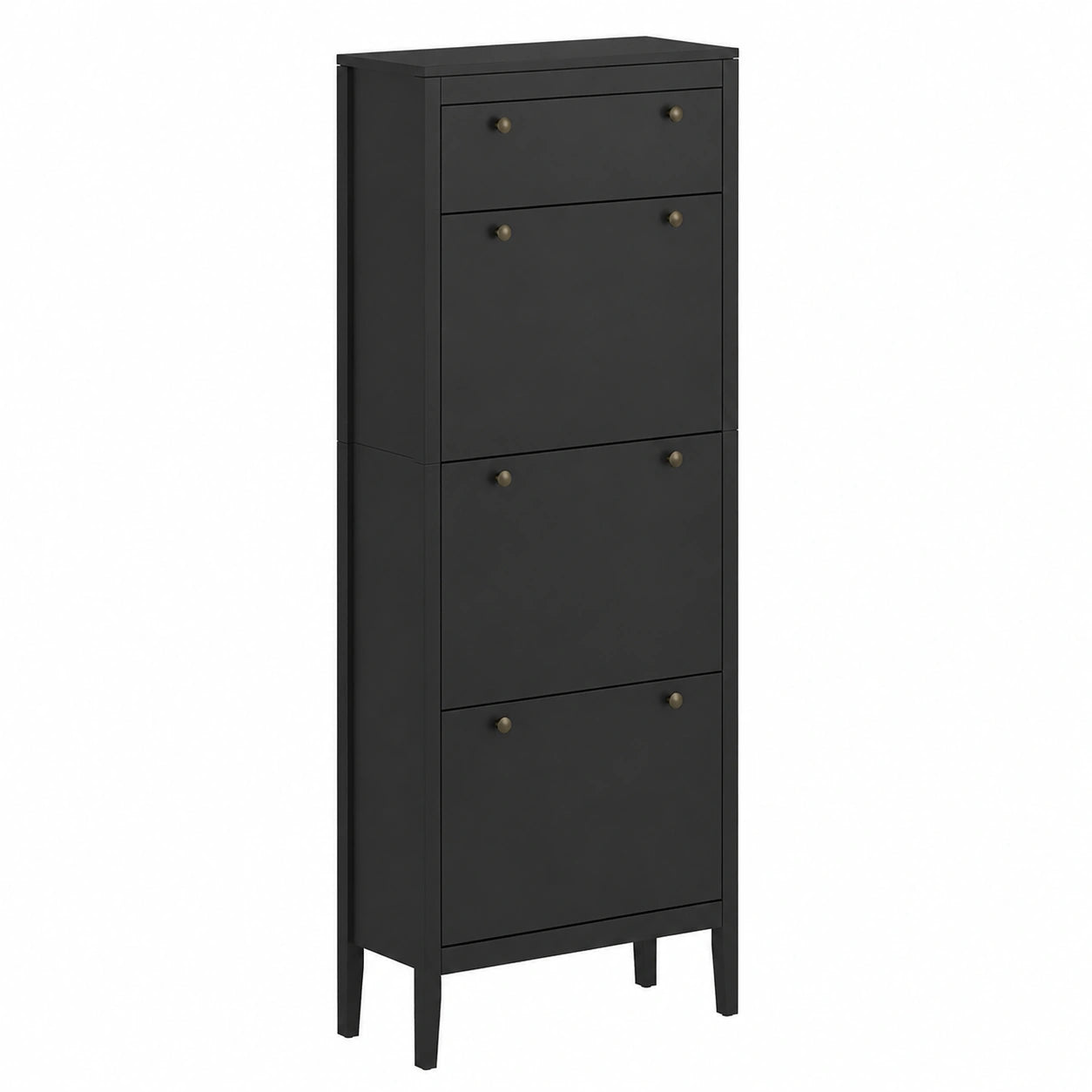 Mueble Zapatero Aron Negro con 3 Compartimentos, 60 x 153 cm