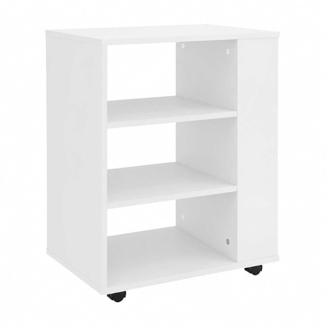 Armario Rodante Blanco de Madera con Cajones para Oficina 60x35x75 cm