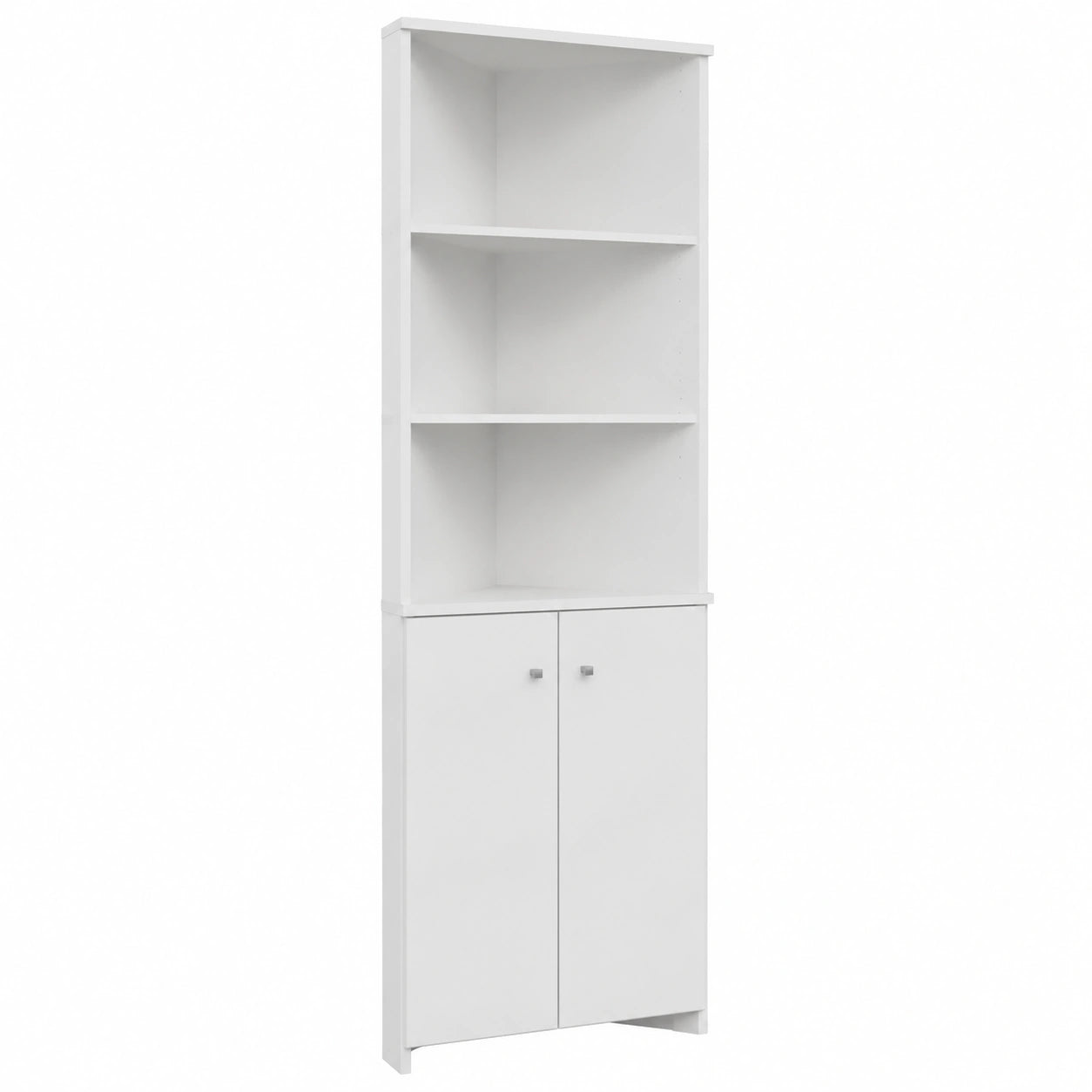 Armario de Baño Vicco Fynn Blanco 51.5x175 cm con 2 Puertas, Esquinero de Montaje en Pared