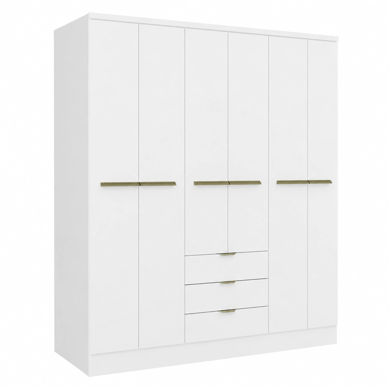 Armario Blanco de 6 Puertas y 3 Cajones 180 cm - Modelo PEROLI