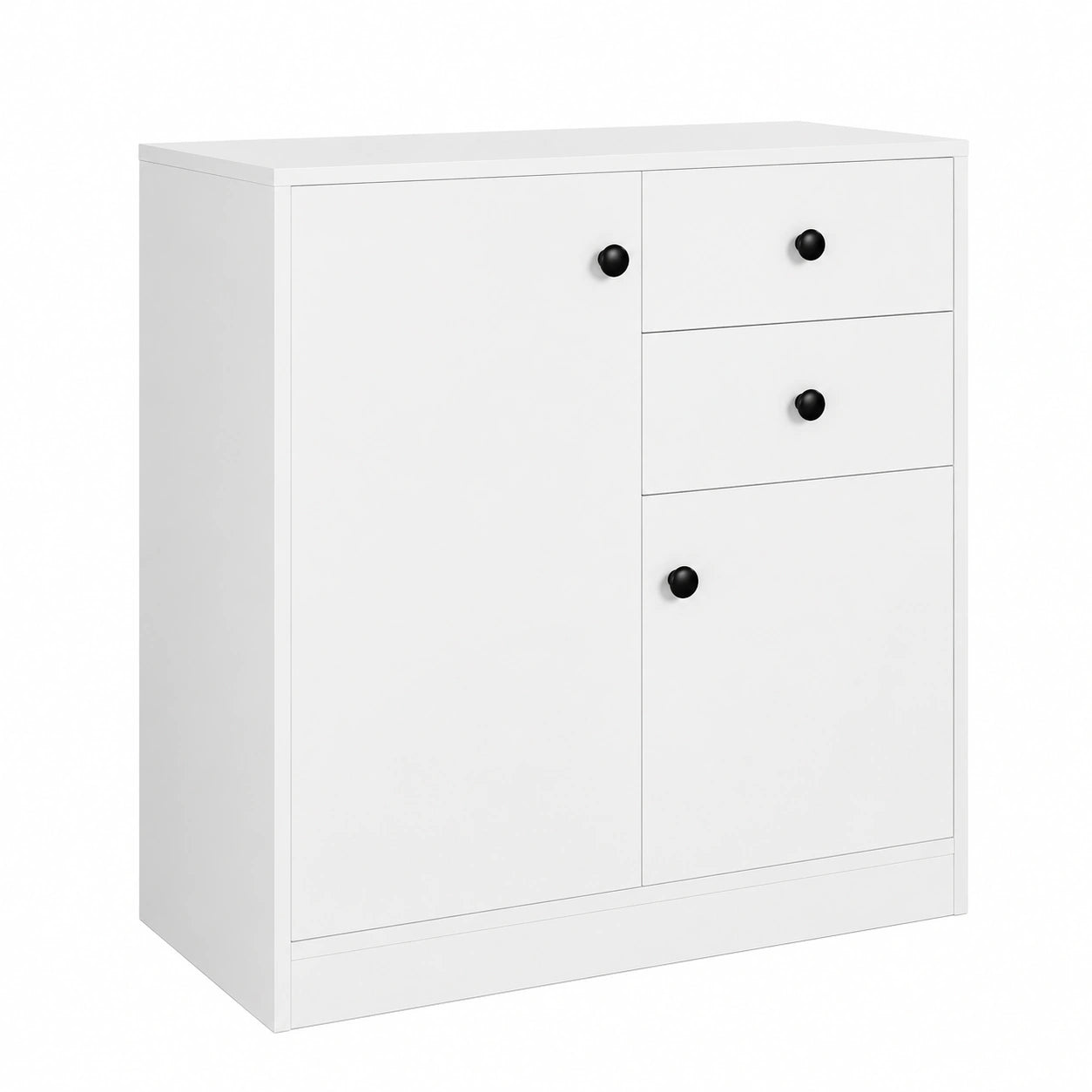 Aparador Moderno para Cocina con Puertas y Cajones de Madera, Blanco