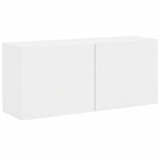 Mueble de TV de Pared con Almacenamiento, Armario Flotante para Salón, Blanco