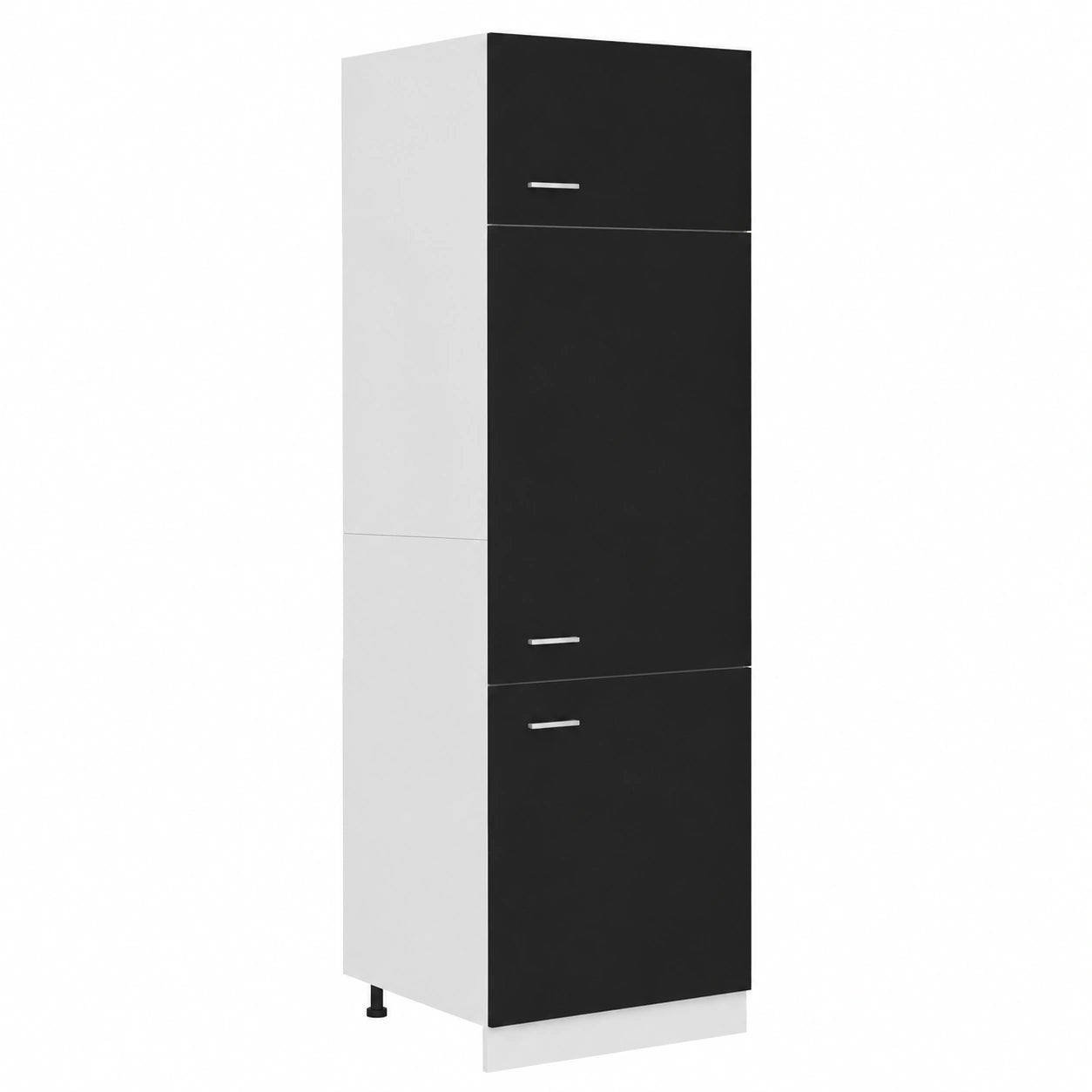 Frigorífico Lyon Negro con Puertas de Madera de 60x57x207 cm