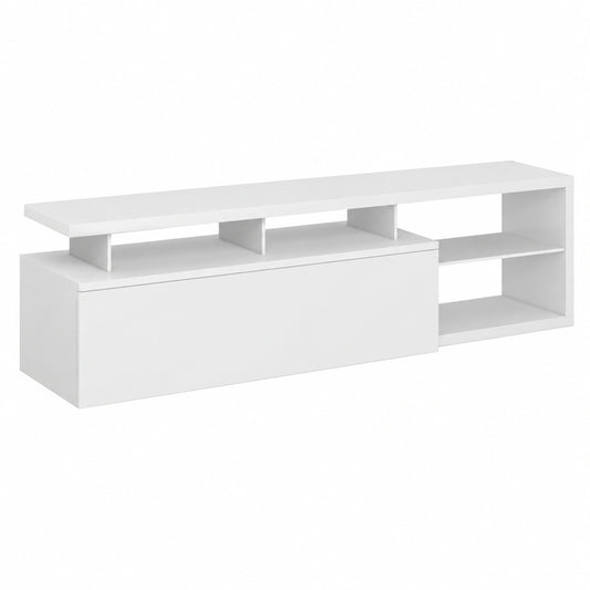 Mueble de TV con Luces LED Blanco Brillante para Salón
