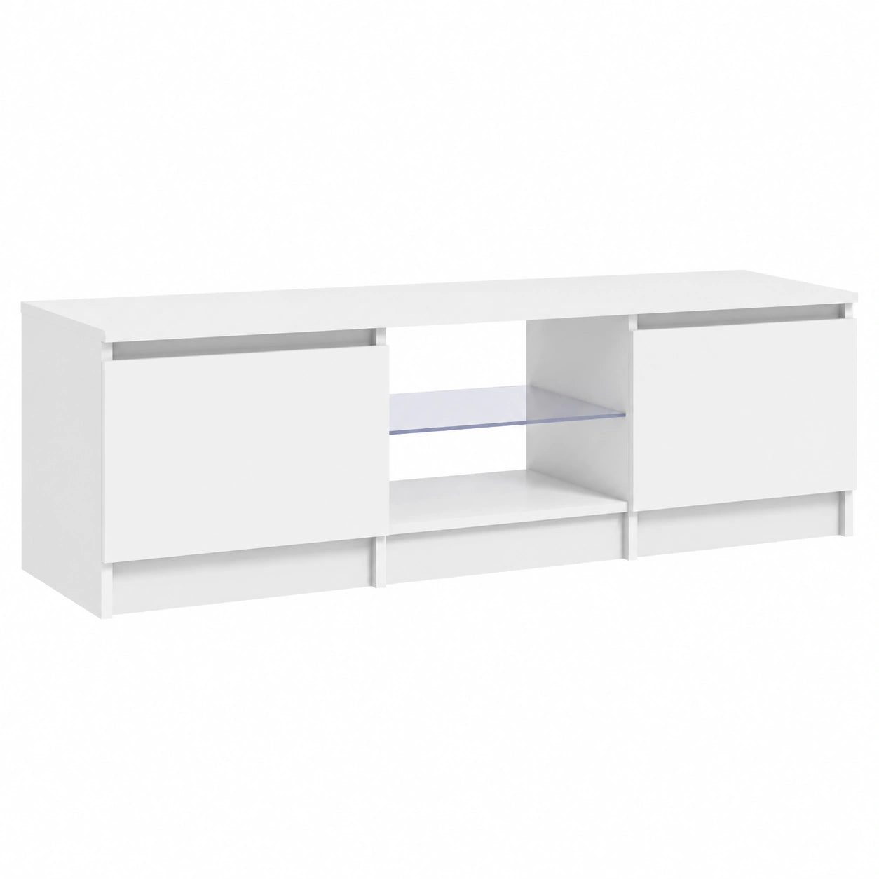 Mueble de TV con Luces LED, Aparador Blanco para Salón y Dormitorio, 120x30x35,5 cm