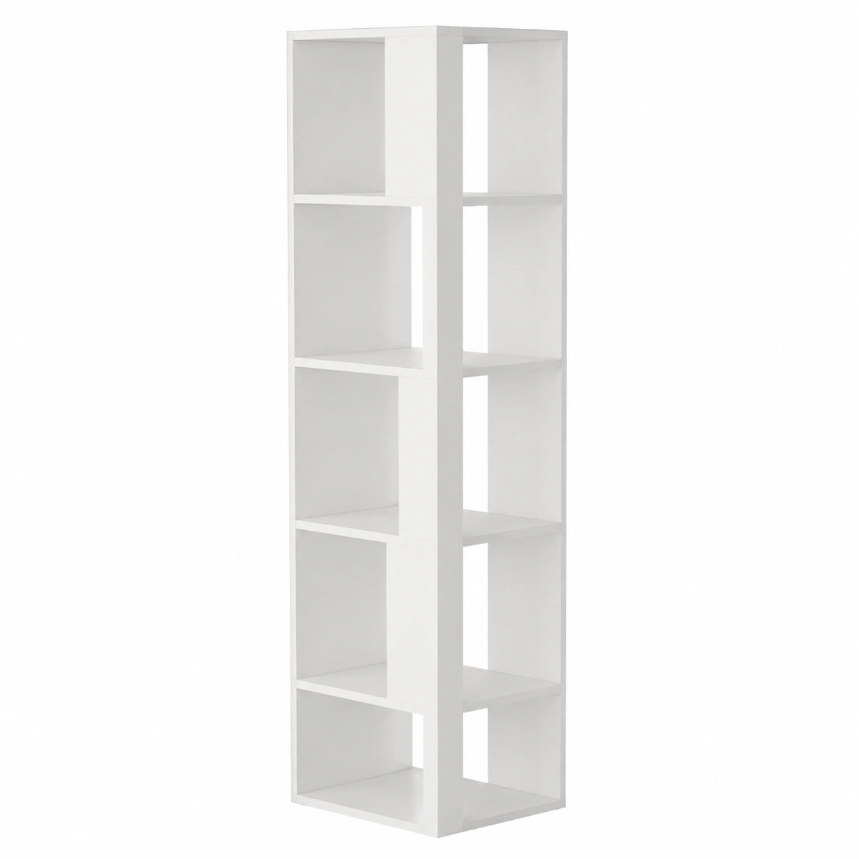 Estantería Esquinera Vicco Lio Blanca para Libros y Decoración, 33.3 x 162.2 cm