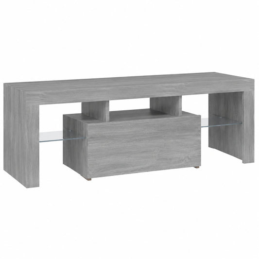 Mueble de TV con LED y Almacenaje, Acabado Gris Sonoma