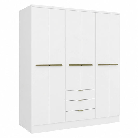 Armario Blanco de 6 Puertas y 3 Cajones 180 cm - Modelo PEROLI