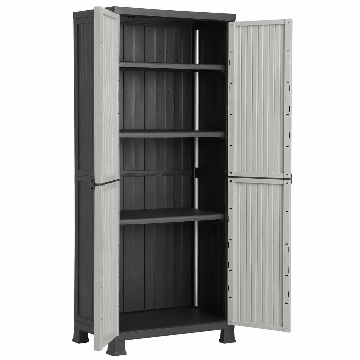 Armario de Plástico para Exteriores 68x39x171,5 cm, Ideal para Jardin y Terraza