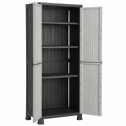 Armario de Plástico para Exteriores 68x39x171,5 cm, Ideal para Jardin y Terraza