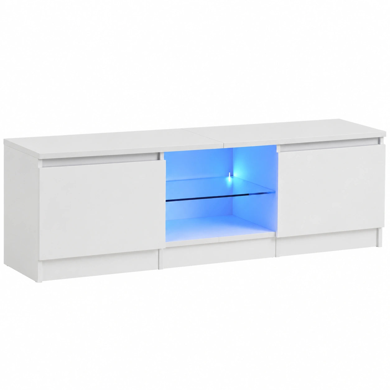 Mueble de TV Blanco con Iluminación LED 120x30x36 cm