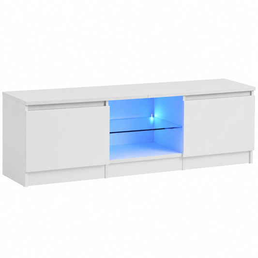 Mueble de TV Blanco con Iluminación LED 120x30x36 cm