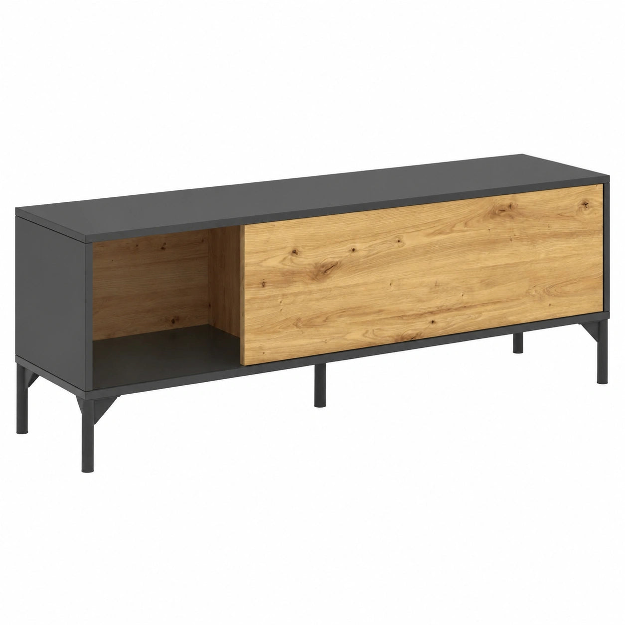 Mueble de TV Bajo Grafito y Nórdico 45x133x39 cm - Melamina Rimobel