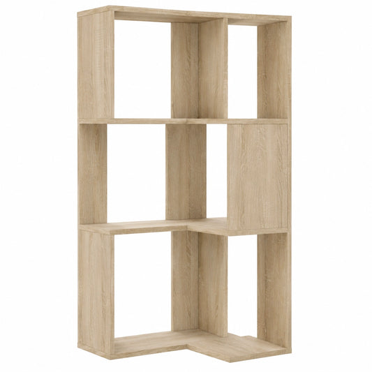 Estantería de Esquina de Madera Roble Sonoma con 3 Niveles 50x50x102cm